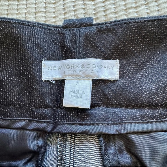 New York & Company Stretch Woman's Cropped Pants Dark Chambray Sz 4 - Picture 7 of 10